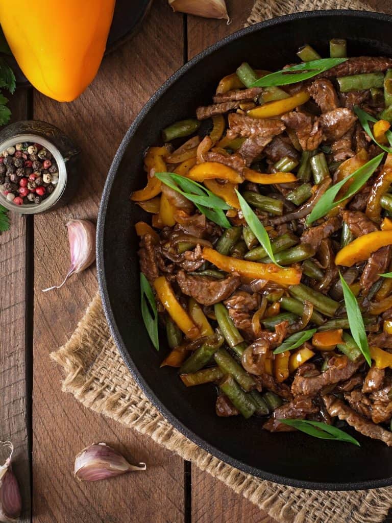 Spring Vegetable and Ground Beef Stir-Fry