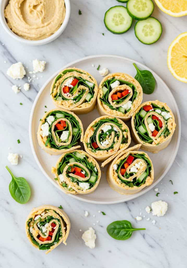 Veggie and Hummus Pinwheels